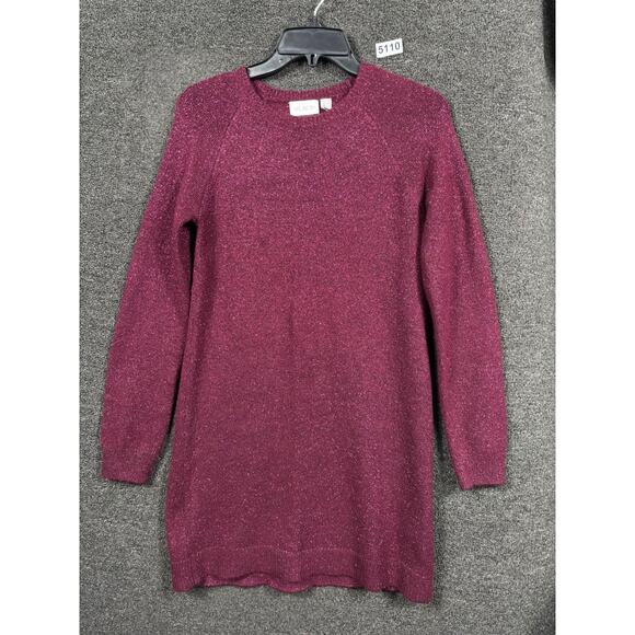 Children’s Place Sequin Wings Sweater Dress Womens Size XL (14) Burgundy NEW - Picture 2 of 8